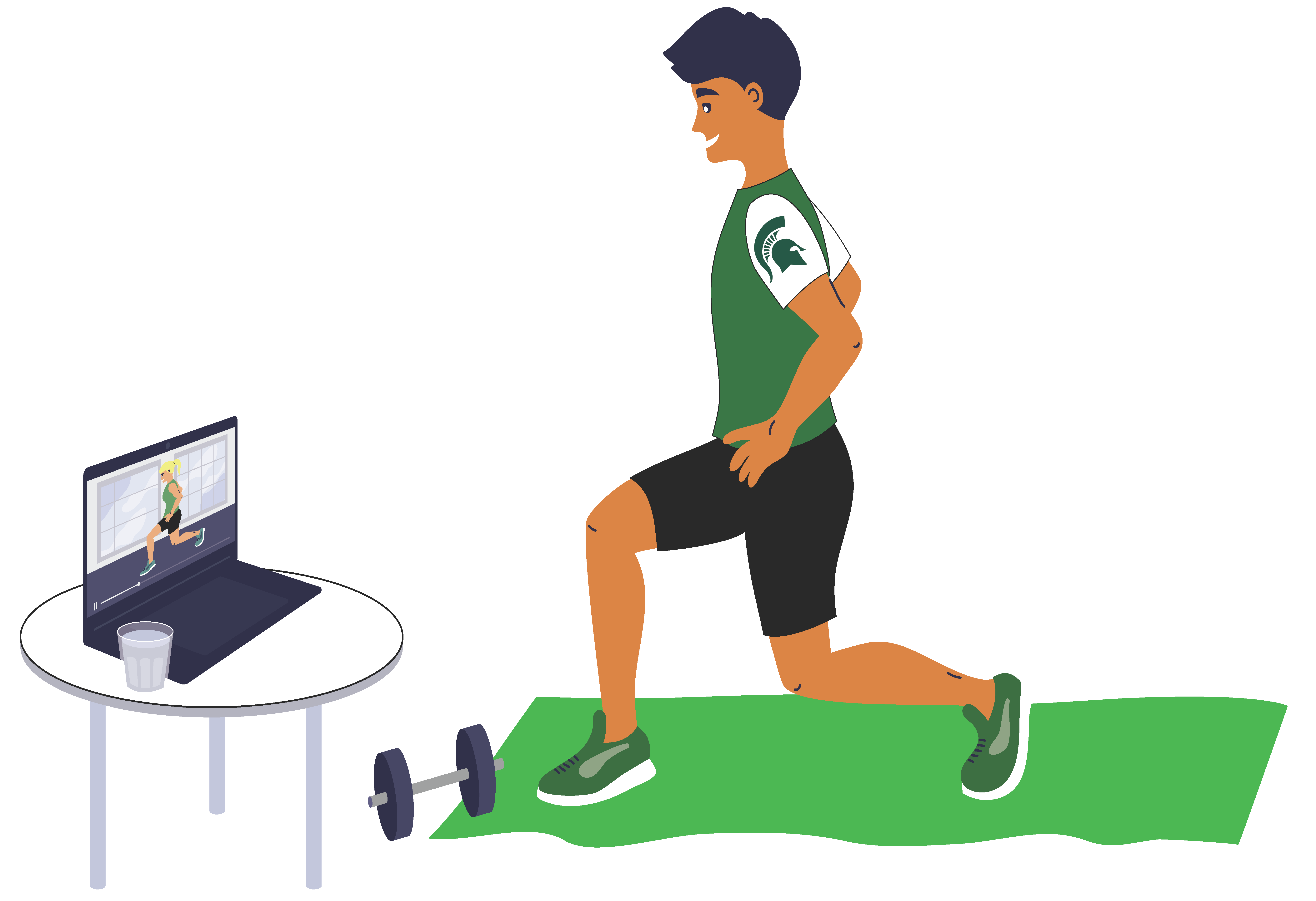 Virtual Thrive Exercise cartoon lunge